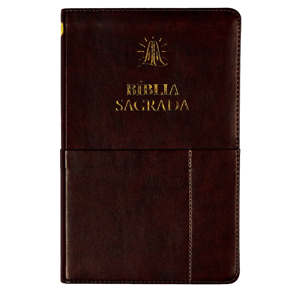 Bíblia Sagrada Slim | ACF | Luxo Marrom | Com Bolso