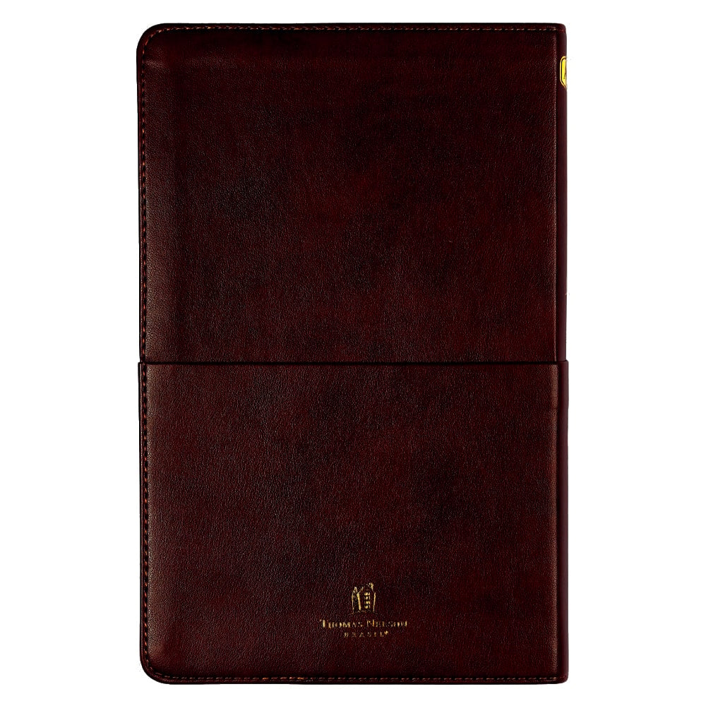 Bíblia Sagrada Slim | ACF | Luxo Marrom | Com Bolso
