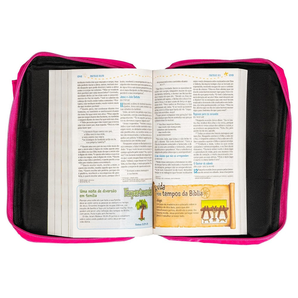 Bíblia Aventura Para Crianças | NVI | Capa Especial com Bolsa Rosa
