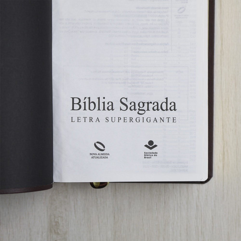Bíblia Sagrada | Letra Supergigante | NAA | Capa Luxo Vinho Folha