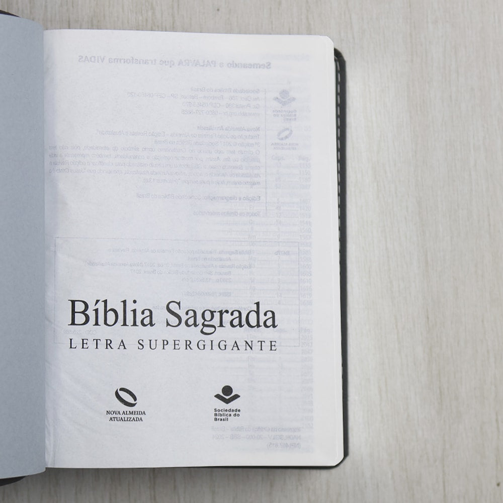 Bíblia Sagrada | Letra Supergigante | NAA | Capa Luxo Cinza Peixe