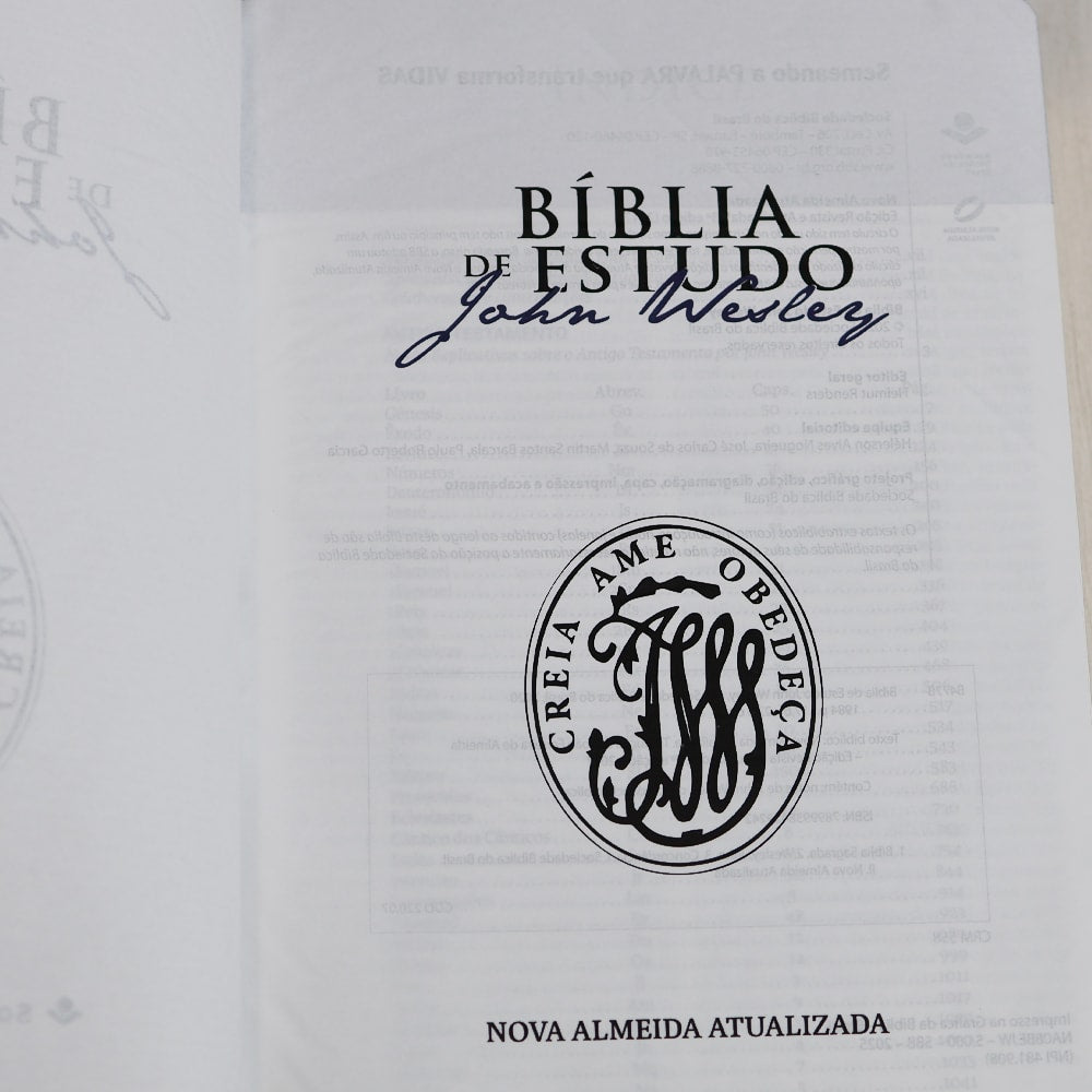 Bíblia de Estudo John Wesley | NAA | Azul