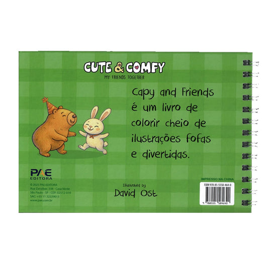 Capy e Friends | Livro de Colorir | Capa Verde