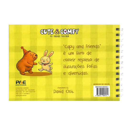 Capy e Friends | Livro de Colorir | Capa Amarela