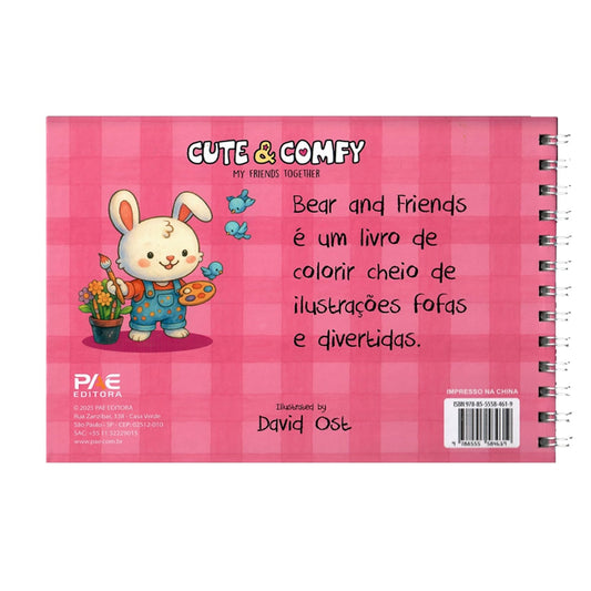 Bear e Friends | Livro de Colorir | Capa Rosa