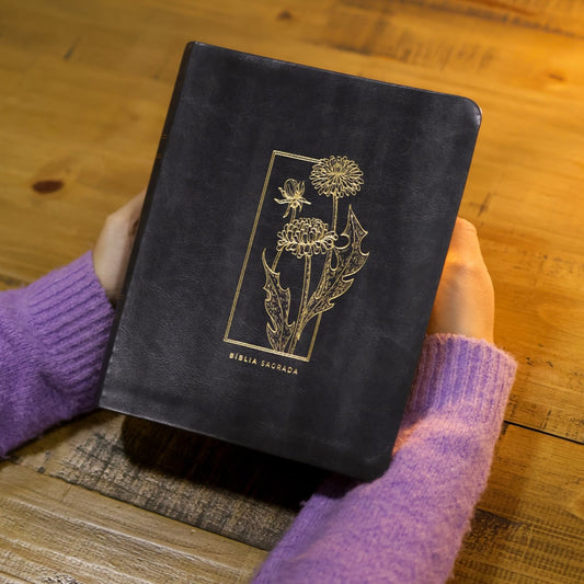 Bíblia Mulheres | Viviane Martinello | NVT | Espaço Para Anotações | Capa Luxo Floral Grafite
