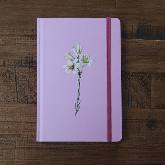 Caderno Moleskine | Com Pauta | Capa Lírios Rosa