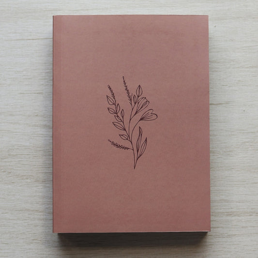 Bíblia Sagrada Flor Minimalista Marrom | NAA | Letra Normal | Capa Ilustrada