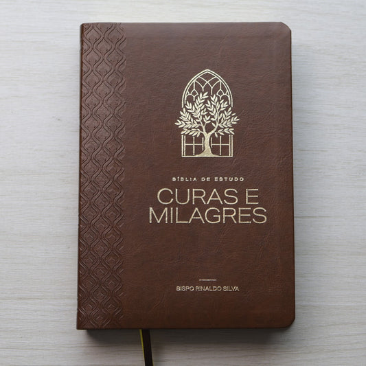 Bíblia de Estudo Cura e Milagres | KJA | Capa Luxo Nobre Marrom