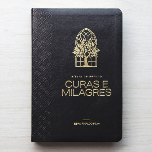 Bíblia de Estudo Cura e Milagres | KJA | Capa Luxo Nobre Preta