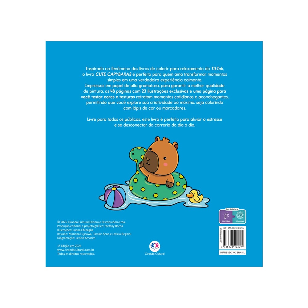 Cute Capybaras | Livro de Colorir