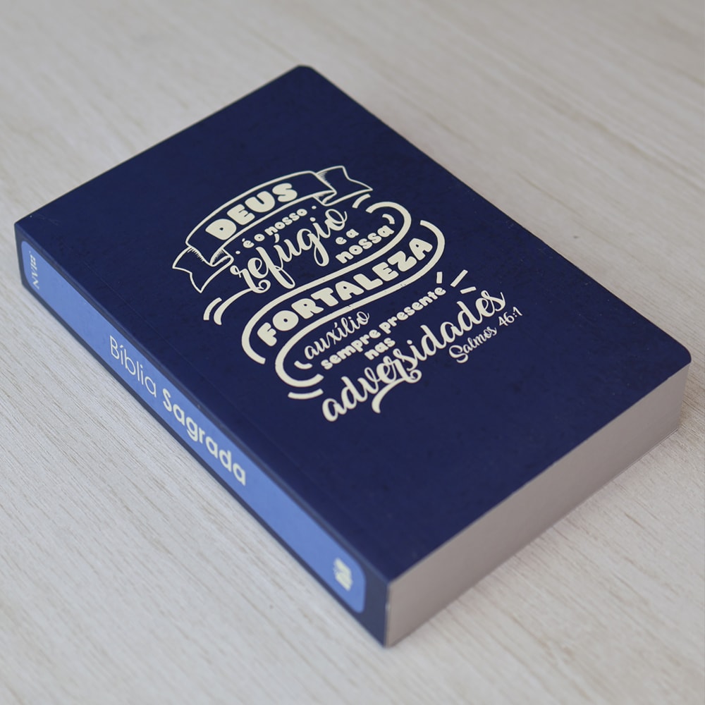 Bíblia Sagrada Lettering | NVI | Capa Brochura Azul