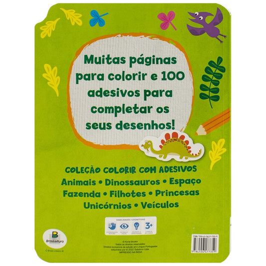 COLORIR COM ADESIVOS: DINOSSAUROS