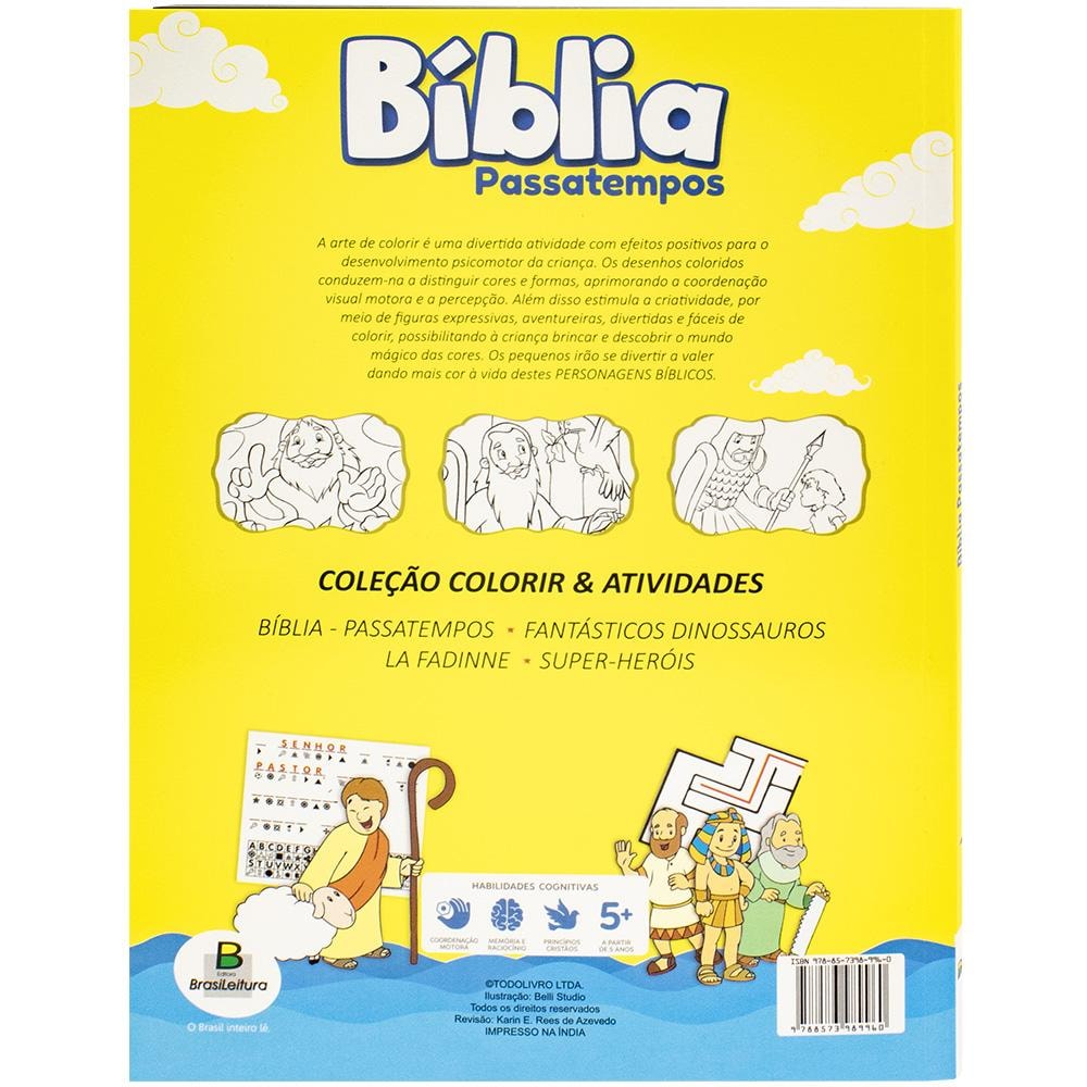 "COLORIR & ATIVIDADES (100 PG): BIBLIA - PASSATEMPOS
"