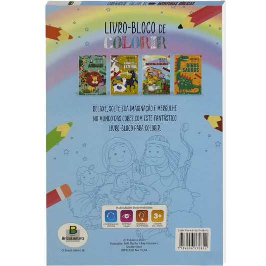 "LIVRO-BLOCO DE COLORIR: AVENTURAS BIBLICAS
"
