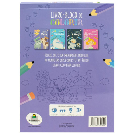 LIVRO-BLOCO DE COLORIR: PETS