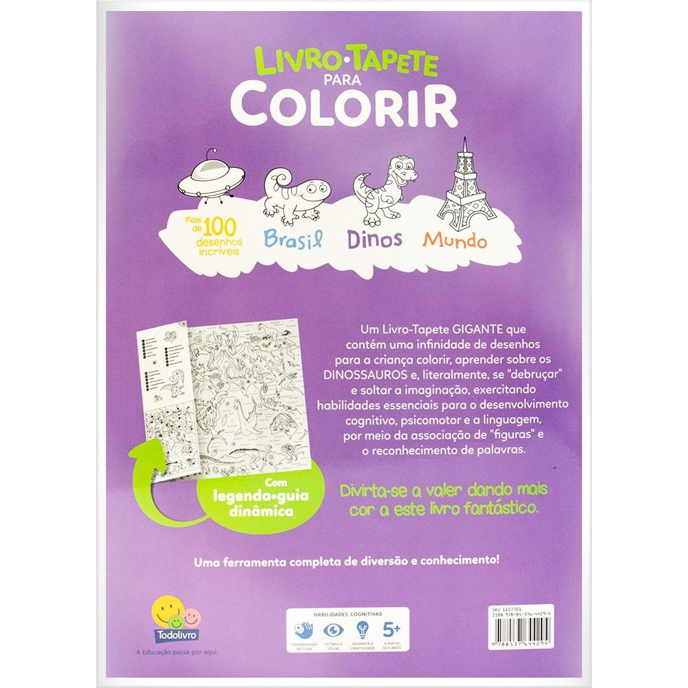LIVRO-TAPETE PARA COLORIR: DINOS