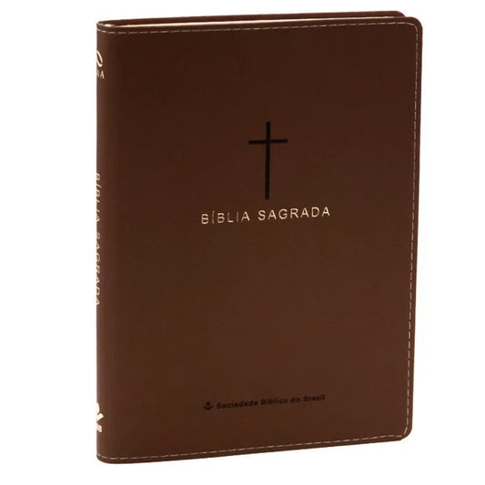 Bíblia Sagrada Slim | NAA | Luxo Cruz Marrom