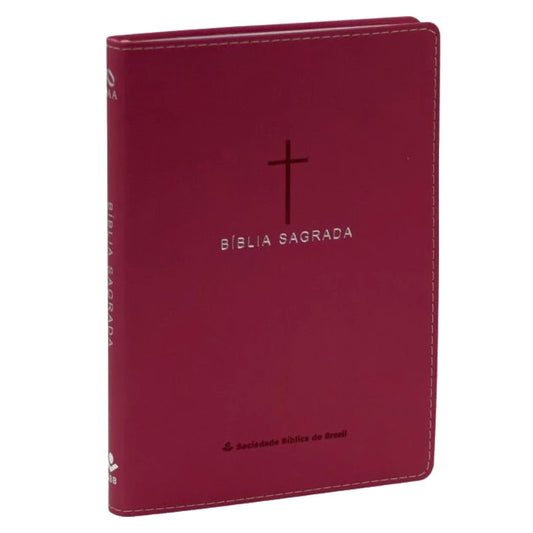 Bíblia Sagrada Slim | NAA | Luxo Cruz Rosa
