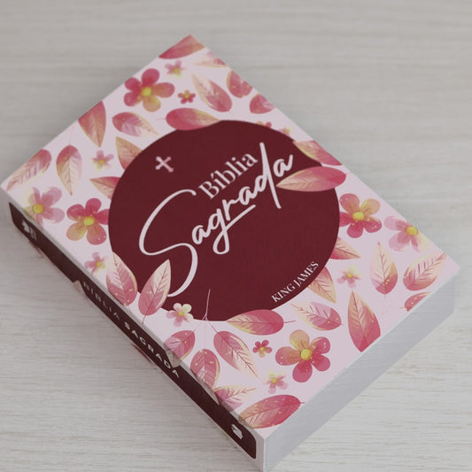 Bíblia Sagrada Flores | King James | Letra Normal | Capa Brochura