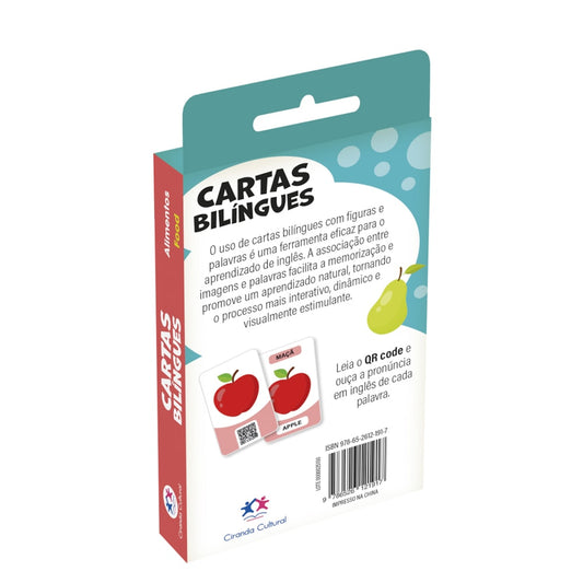 Flash Cards Cartas Bilíngues - Alimentos - Food | Ciranda Cultural