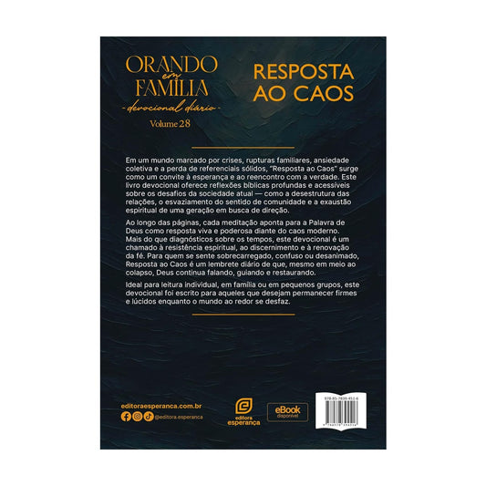 Orando em Família | Devocional Diário | Resposta ao Caos