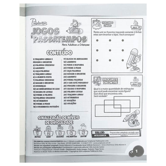 Jogos e Passatempos 1 | Adultos e Crianças | Palabritas