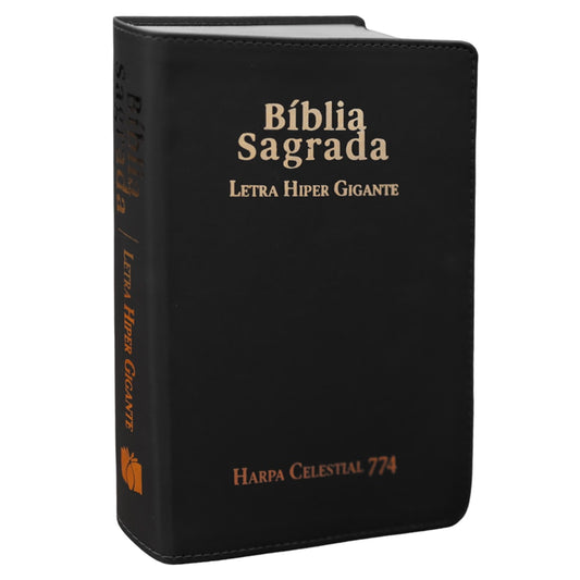 Bíblia Sagrada | ARC | Letra Hipergigante | Capa Luxo Preta | Harpa Celestial 774