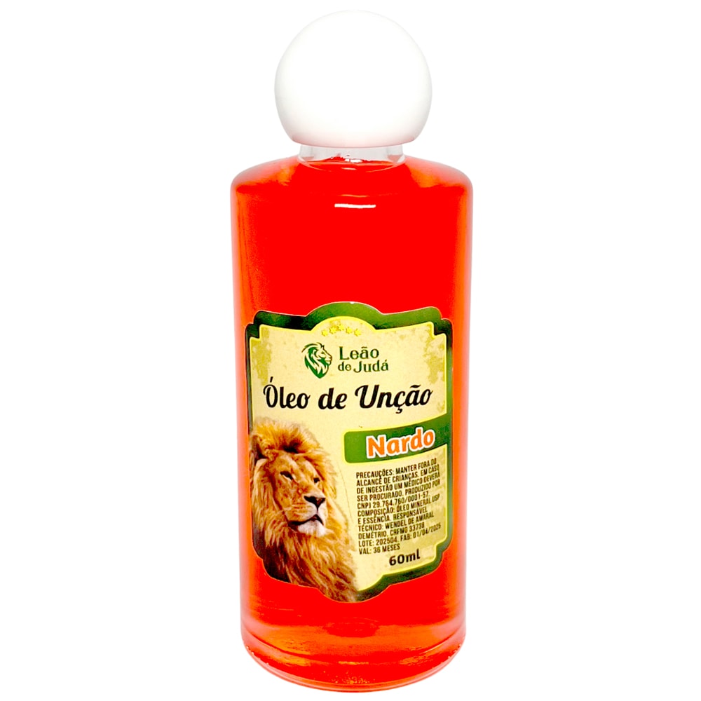 Óleo de Unção 60 ml | Leão de Judá | Nardo