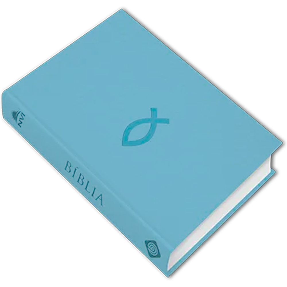 Bíblia Sagrada Peixe | NVI | Capa Flexível Azul