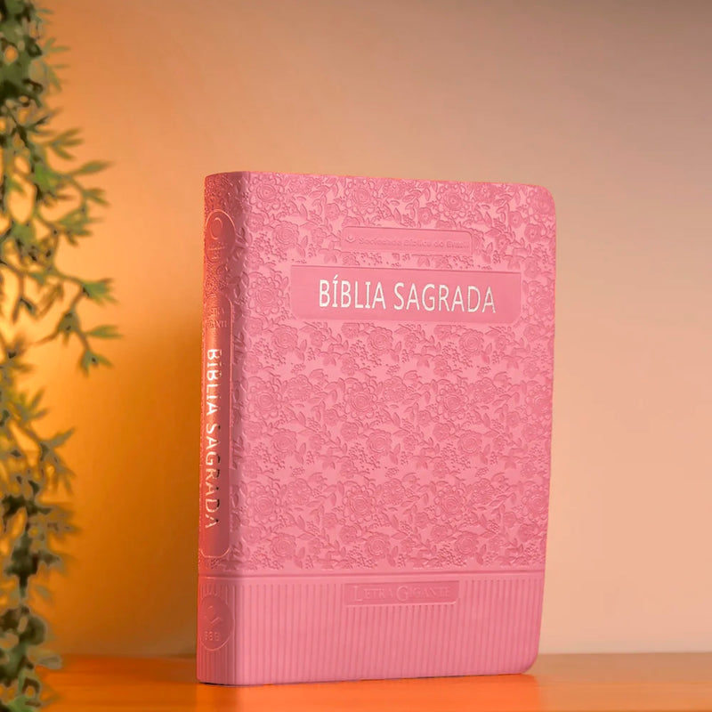 Bíblia Sagrada | Letra Gigante | ARA | Rosa Claro Luxo | c/ Índice
