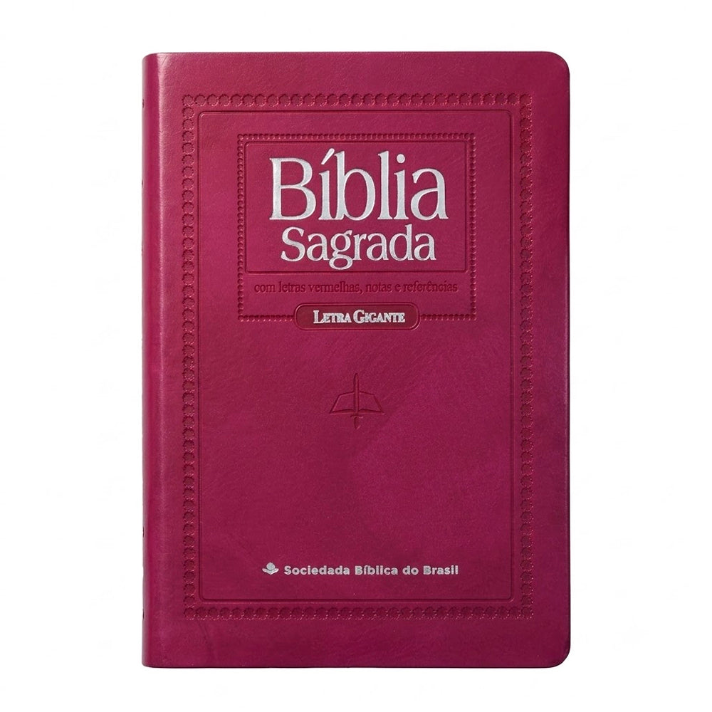 Bíblia Sagrada | Letra Gigante | ARC | Capa Couro Púrpura Nobre Luxo | c/ Índice