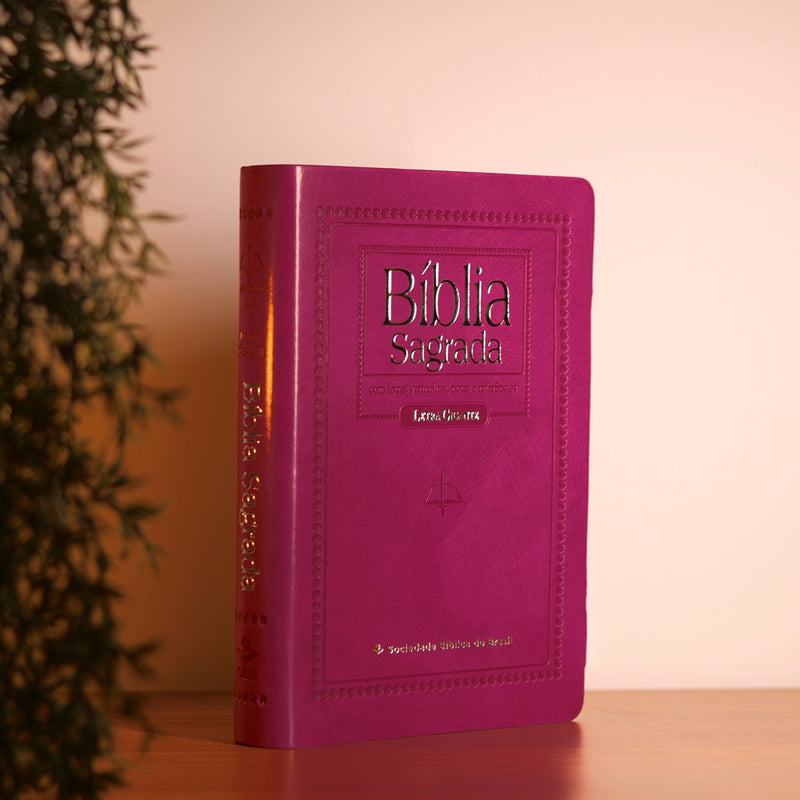 Bíblia Sagrada | Letra Gigante | ARC | Capa Couro Púrpura Nobre Luxo | c/ Índice