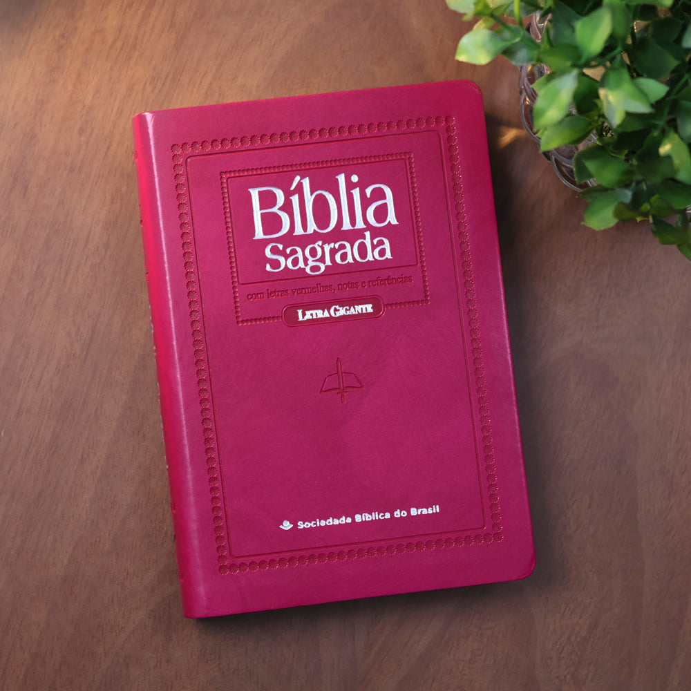Bíblia Sagrada | Letra Gigante | ARC | Capa Couro Púrpura Nobre Luxo | c/ Índice