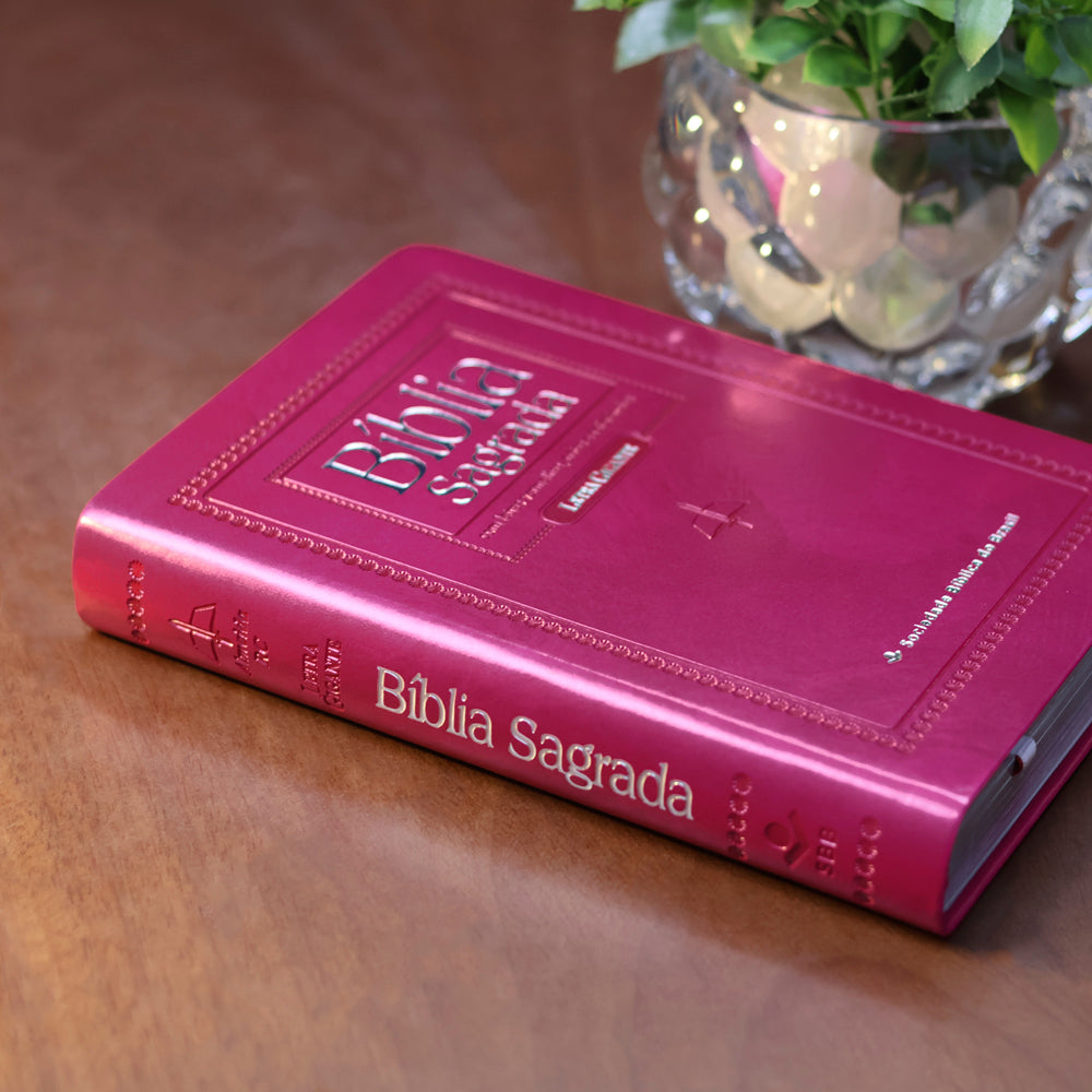 Bíblia Sagrada | Letra Gigante | ARC | Capa Couro Púrpura Nobre Luxo | c/ Índice