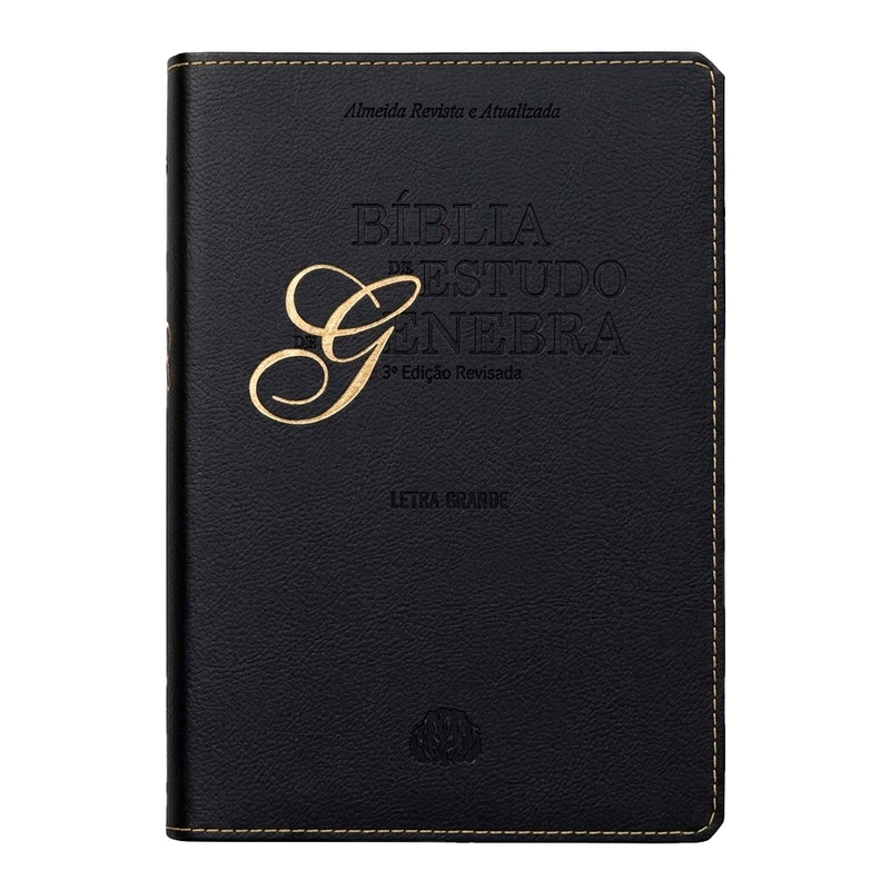 Bíblia de Estudo de Genebra | Letra Grande | ARA | Capa Luxo Preta