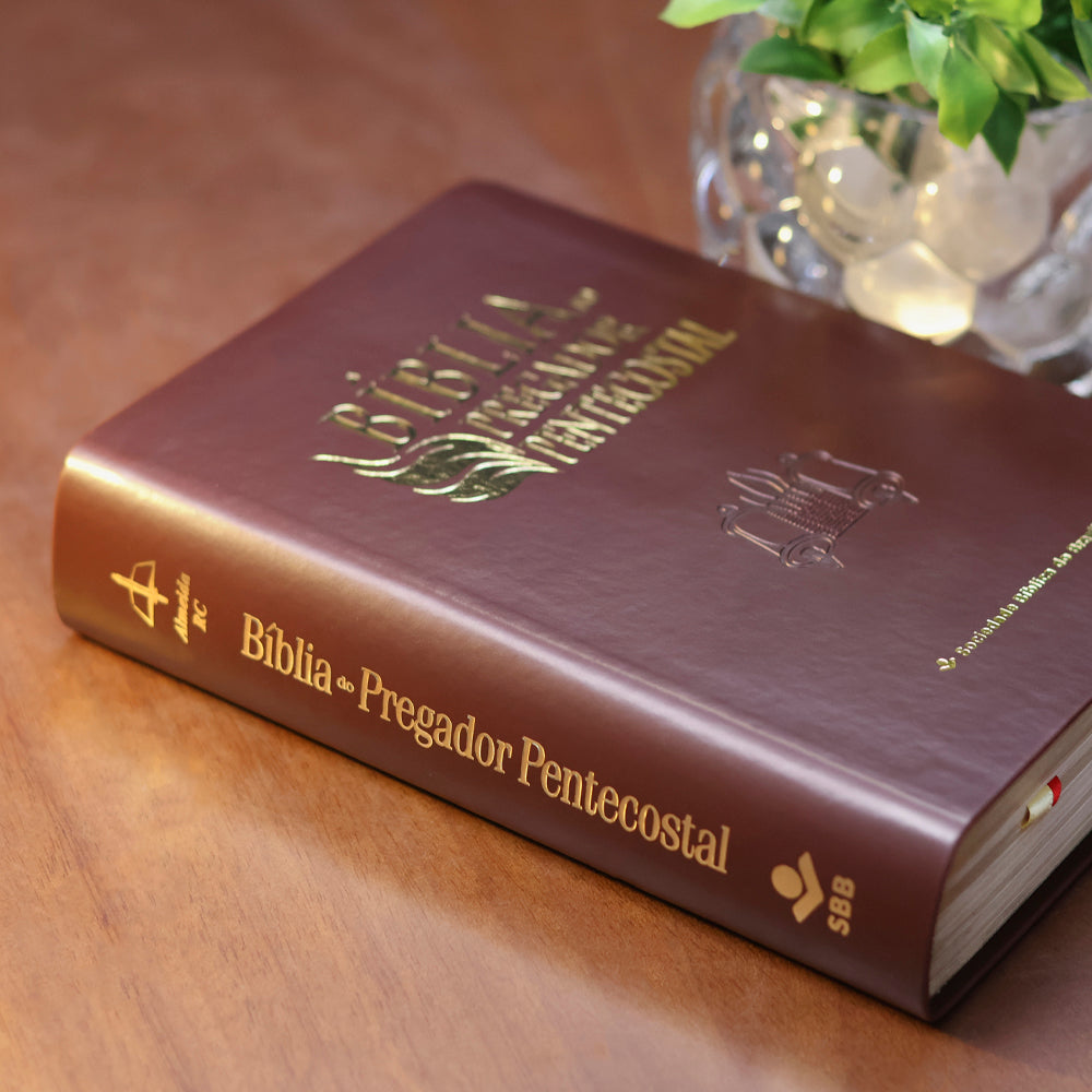 Bíblia do Pregador Pentecostal Média | ARC | Letra Normal | Capa Luxo Marrom