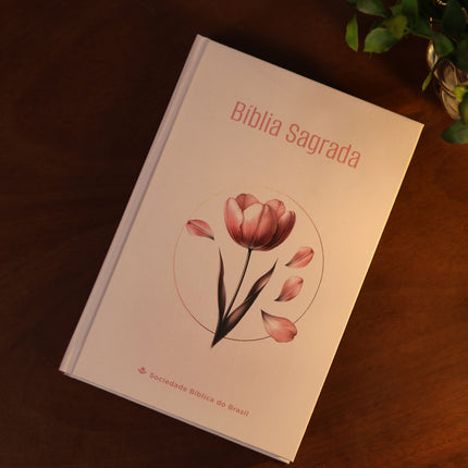 Bíblia Sagrada Tulipa | NAA | Capa Dura Rosa