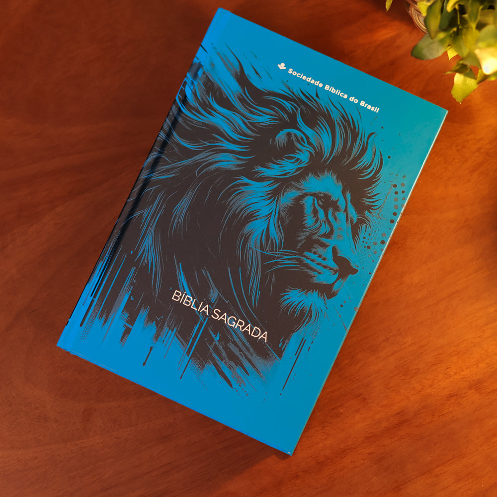 Bíblia Sagrada Leão | NAA | Capa Dura Azul