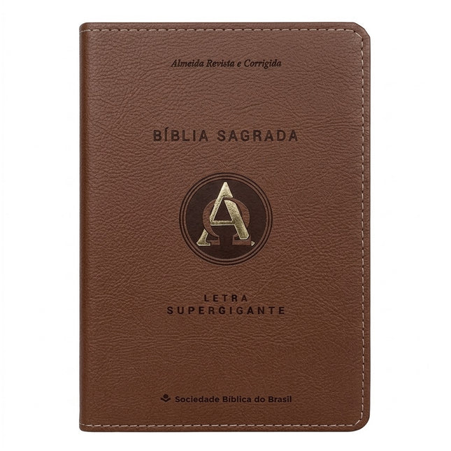 Bíblia Sagrada Alfa e Ômega | ARC | Letra Supergigante | Marrom