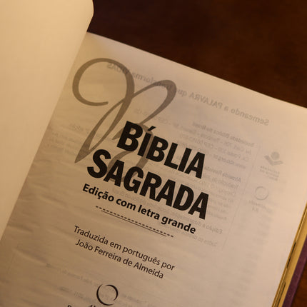 Bíblia Sagrada | ARA | Letra Grande | Legno Duo Roxo e Lilás