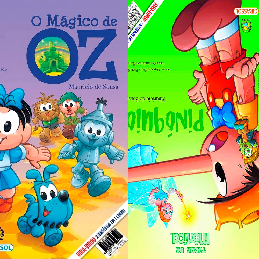 O Mágico de Oz e Pinóquio | 2 Histórias em 1 Livro | Vira - Virou
