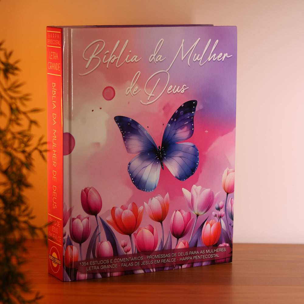 Bíblia da Mulher de Deus | ARC | Harpa Pentecostal | Letra Grande | Capa Dura Borboleta