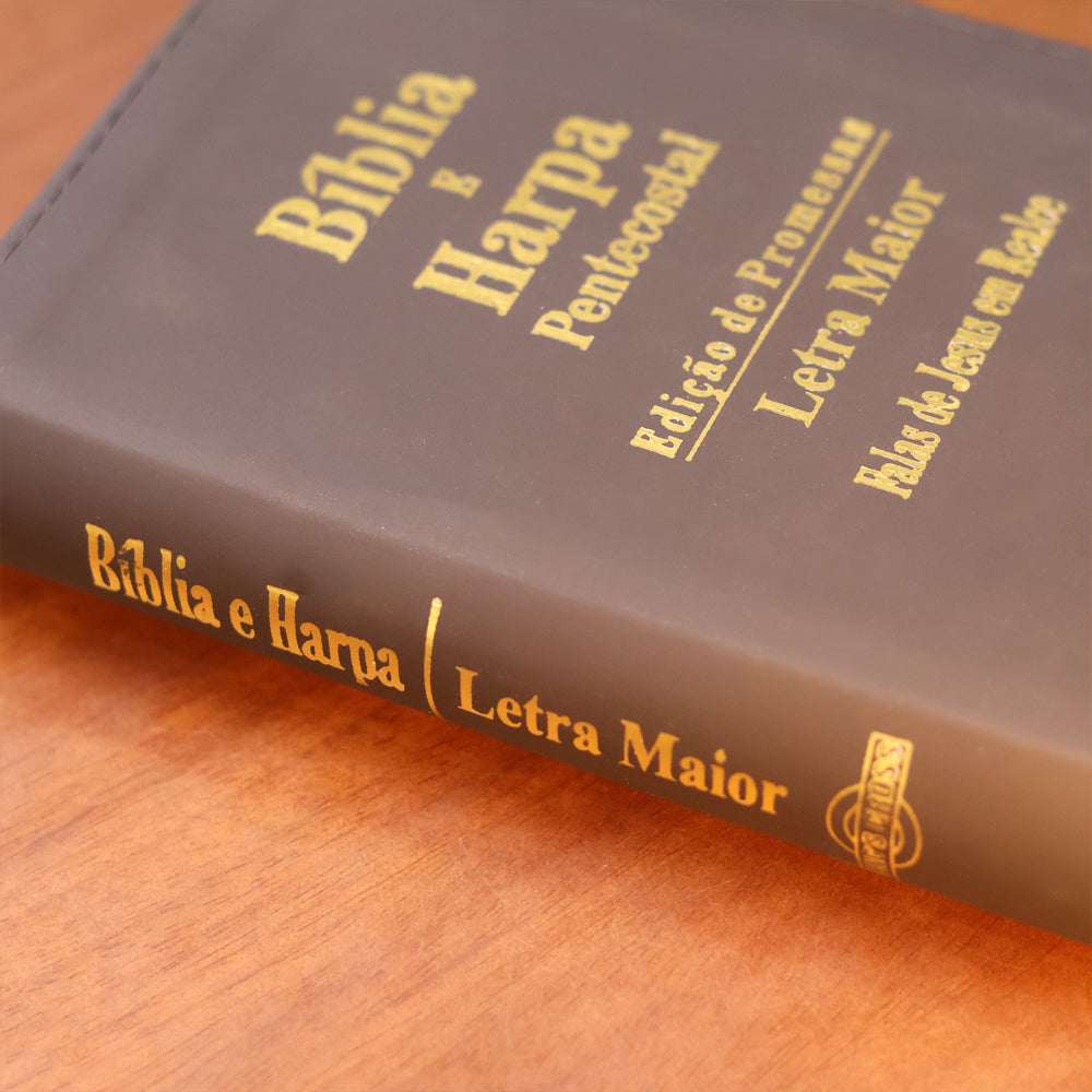 Bíblia e Harpa Média | ARC | Letra Maior | Edição de Promessas | Capa Luxo | Com Índice e Zíper