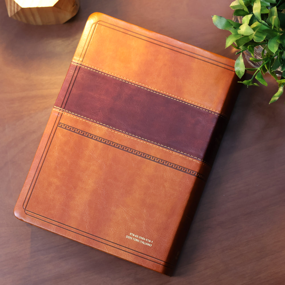 Bíblia de Estudo Thompson | AEC | Letra Grande | Capa Luxo Marrom c/ índice