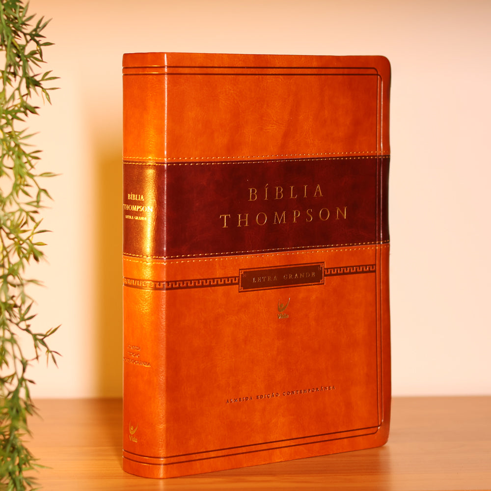 Bíblia de Estudo Thompson | AEC | Letra Grande | Capa Luxo Marrom c/ índice