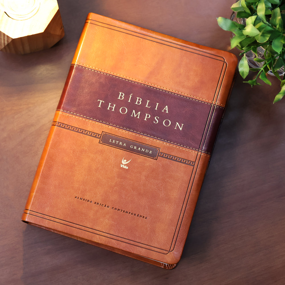 Bíblia de Estudo Thompson | AEC | Letra Grande | Capa Luxo Marrom c/ índice
