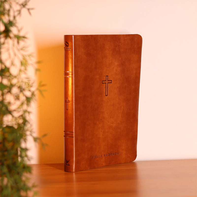 Bíblia Sagrada Slim | NAA | Marrom | Editora Vida