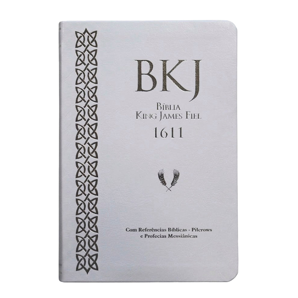 Bíblia King James Fiel 1611 | Concordância e Pilcrows | Capa Luxo Branca