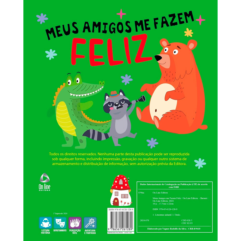 Meus Amigos Me Fazem Feliz | Livro em Feltro